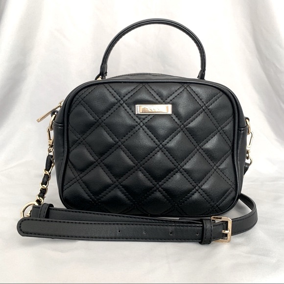 Quilted Box Chain Belt Buckle Leather Crossbody Bag in Black, Gold - Accessories - Picture 2 of 7